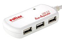 ROLINE USB 2.0 4-port Hub met repeater, 12 m - thumbnail
