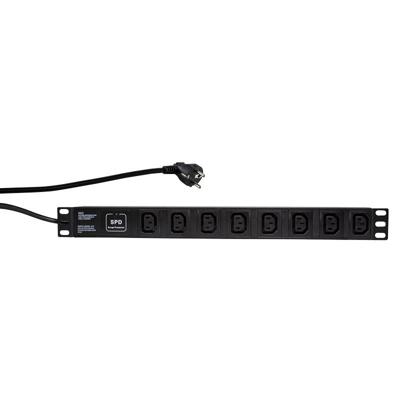 LogiLink PDU8A01 19 inch Stekkerdoos voor patchkast 1 HE Apparaatcontactdoos C13 10A Vast inbouw, Met schakelaar Zwart LogiLink PDU8A01 19 inch Stekkerdoos voor patchkast 1 HE Apparaatcontactdoos C13 10A Vast inbouw, Met schakelaar Zwart