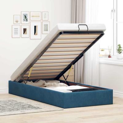 Bedframe zonder matras 90x190 cm fluweel donkerblauw