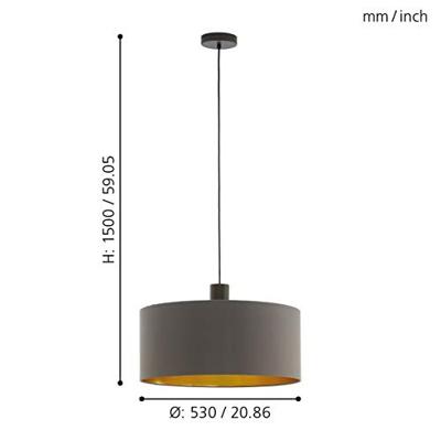 Eglo HanglampConcessa 1 53cm cappuccino met goud - 97683