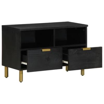 Tv-meubel 70x33x46 cm bewerkt hout zwart