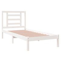 Bedframe massief hout wit 75x190 cm - thumbnail