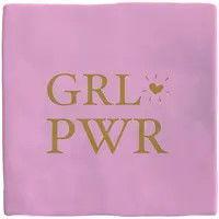 Plenty Gifts tegeltje keramiek girlpower 10x10cm roze - thumbnail