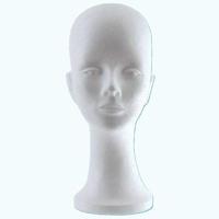 Pruikenkop wit hoogte 34 cm dame - thumbnail