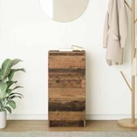 Dressoir 37,5x35x76 cm bewerkt hout oud houtkleurig - thumbnail