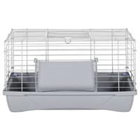 VidaXL Dierenhok kleine dieren 58x32x31 cm polypropeen en metaal grijs - thumbnail