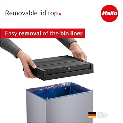 Hailo 0840-121 Big-Box Swing L Prullenbak 35L Zilver/Zwart