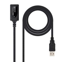 NanoCable 10.01.0211 – verlengkabel USB 2.0, mannelijk naar vrouwelijk, zwart, 5 m - thumbnail