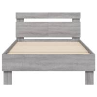 Bedframe met hoofdeinde en LED grijs sonoma eiken 135x190 cm - thumbnail