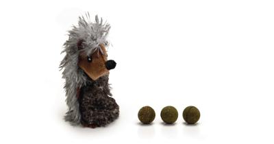 Beeztees pluche egel + catnipballen kattenspeeltje