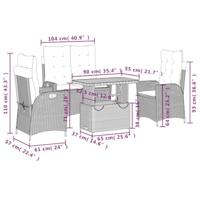 4-delige Tuinset met kussens poly rattan beige - thumbnail