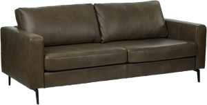 Grijze leren moderne 3-zitsbank Match - Granada leer Ash (grijs leer)