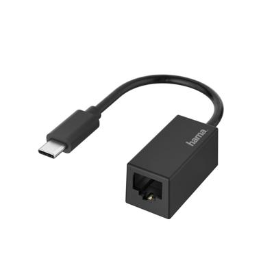 Hama NETWERK-ADAPTER, USB-C-STEKKER - LAN/ETHERNET-AANSLUITING, GIGABIT-ETHERNET Wifi adapter Zwart