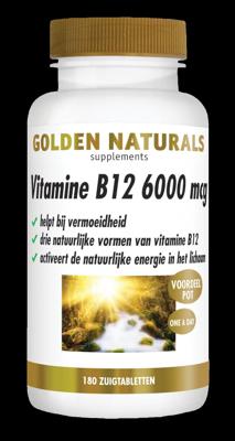 Golden Naturals Vitamine B12 6000mcg Zuigtabletten Golden Naturals Vitamine B12 6000mcg Zuigtabletten