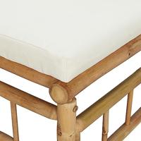 3-delige Loungeset met kussens bamboe crmewit - thumbnail