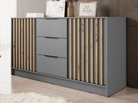 Dressoir MELINDA 2 deuren 3 lades grijs - thumbnail