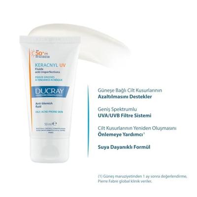 Ducray Keracnyl Fluide SPF50+ Tegen Onzuiverheden 50ml - thumbnail