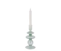 Glaskunst Ringen Kandelaar - Medium/groen - thumbnail