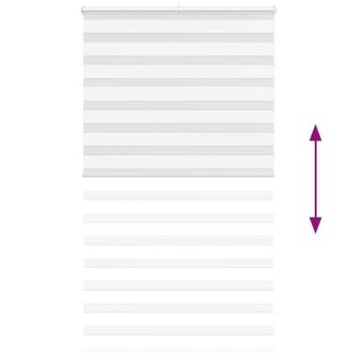VidaXL Zebra rolgordijn 130x230 cm stofbreedte 125,9cm polyester wit VidaXL Zebra rolgordijn 130x230 cm stofbreedte 125,9cm polyester wit