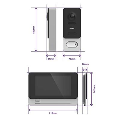 Philips WelcomeEye Wireless Complete set voor Video-deurintercom Bluetooth, WiFi Zwart/grijs, Aluminium