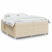 Boxspring met matras stof crèmekleurig 200x200 cm - thumbnail