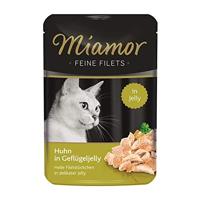 MIAMOR Feine Filets Chicken with poultry jelly - nat kattenvoer - 100g - thumbnail