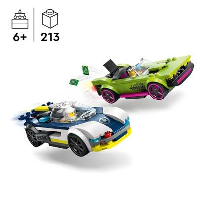 LEGO CITY politiewagen en snelle autoachtervolging 60415 - thumbnail