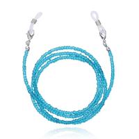 Deja Jewels Blauw Koord voor Zonnebril of Leesbril met Kraaltjes - thumbnail