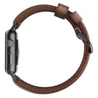 Nomad traditioneel leren bandje Apple Watch 42 / 44 mm bruin / zwart - thumbnail