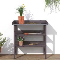 Plantentafel met schappen 78x38x82,5 cm vurenhout grijs - thumbnail