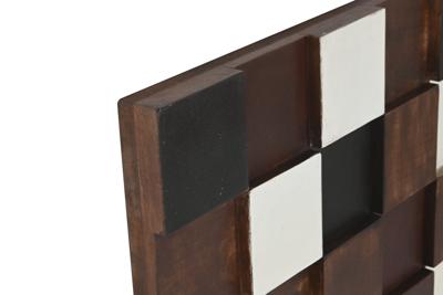 Wanddecoratie Home ESPRIT Wit Zwart Natuurlijk Modern 90 x 4 x 90 cm