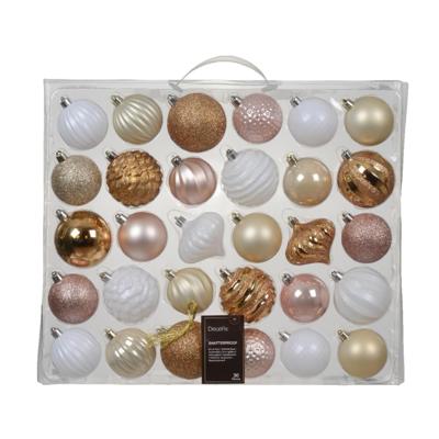 Decoris Kerstbal kunststof mix roze 30-delig Decoris Kerstbal kunststof mix roze 30-delig