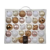Decoris Kerstbal kunststof mix roze 30-delig - thumbnail