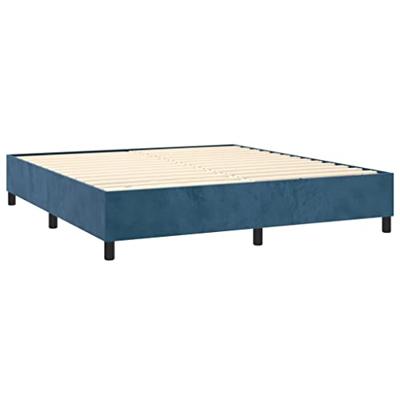 Boxspring bed 200x200 cm fluweel donkerblauw