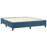 Boxspring bed 200x200 cm fluweel donkerblauw - thumbnail