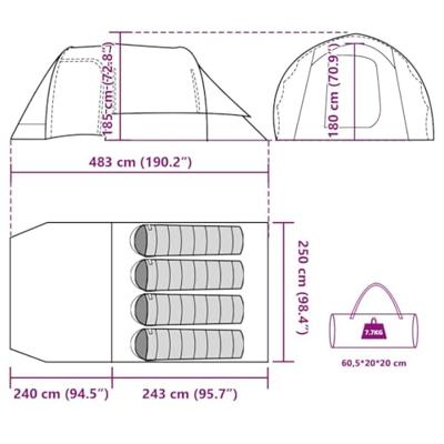 Tunneltent 4-persoons waterdicht groen Tunneltent 4-persoons waterdicht groen