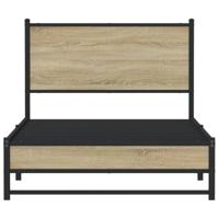 Bedframe zonder matras metaal sonoma eikenkleurig 100x190 cm - thumbnail