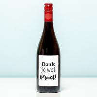 Wijnfles Dank Je Wel Proost - Rood (Merlot) - thumbnail