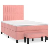 Boxspring met matras fluweel roze 120x190 cm - thumbnail