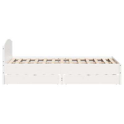 Bedframe zonder matras massief grenenhout wit 135x190 cm