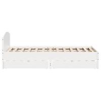 Bedframe zonder matras massief grenenhout wit 120x200 cm - thumbnail