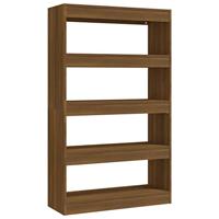 Boekenkast/kamerscherm 80x30x135 cm bewerkt hout bruin eiken - thumbnail