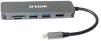 D-Link DUB-2327 6-in-1 USB-C-hub met stroomvoorziening (PD 60W), 4K HDMI, 2 USB 3.0-poorten, SD/MicroSD-kaartlezer voor pc, MacBook Pro, MacBook Air, iPad Pro, Chromebook, Surface Pro en meer - thumbnail