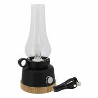 Eurotrail Wind Oplaadbare Lamp Met Dimmer Zwart Ø 12.5x28cm - thumbnail