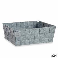 Veelzijdige mand Kipit Grijs Polyester Stof Vlechten 2,4 L (24 Stuks) - thumbnail