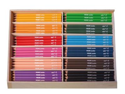 EDU3 Edu jumbo kleurpotlood, dikte 10 mm, vulling 6,25 mm, diverse kleuren, 12x12 stuk/ 1 doos