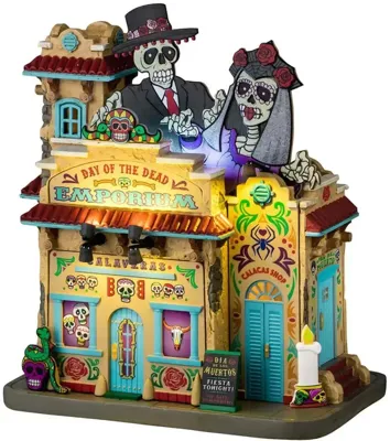 Lemax day of the dead emporium verlicht huisje Spooky Town 2024 Lemax day of the dead emporium verlicht huisje Spooky Town 2024