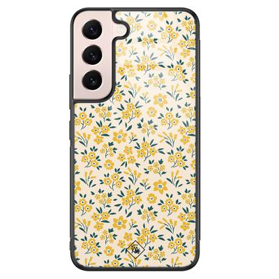 Samsung Galaxy S22 glazen hardcase - Yellow garden Samsung Galaxy S22 glazen hardcase - Yellow garden