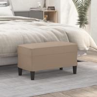 Bankje 70x35x41 cm kunstleer cappuccinokleurig - thumbnail