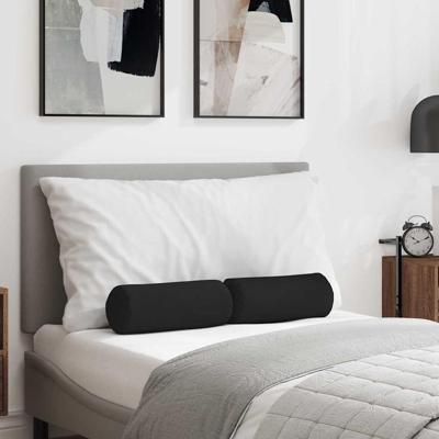 Bolster Kussens 2 pcs Zwart 15 x 40 cm Microvezel Stof Bolster Kussens 2 pcs Zwart 15 x 40 cm Microvezel Stof